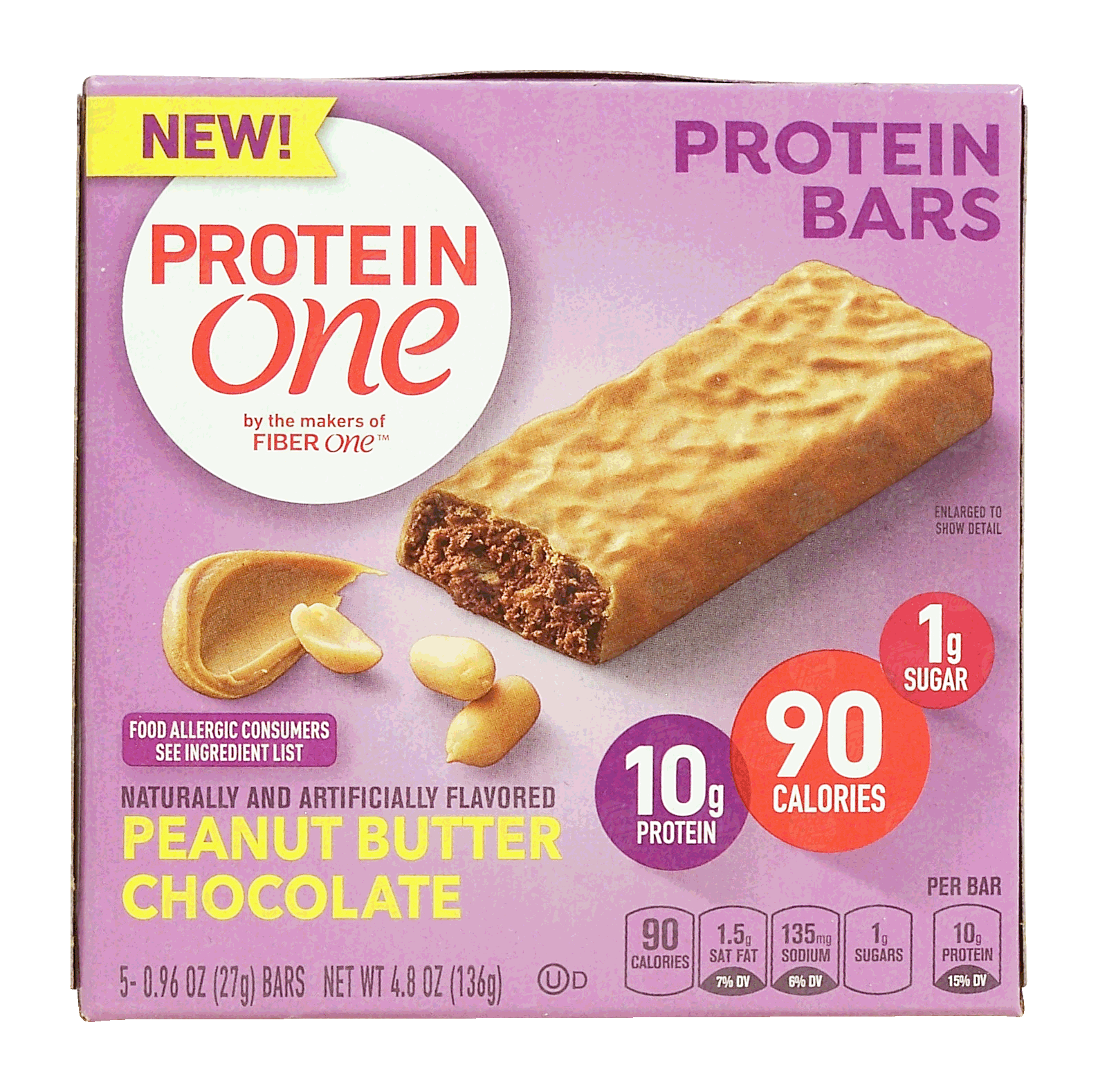 Fiber One Protein One peanut butter chocolate bars, 5-count Full-Size Picture